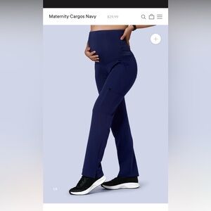 Mandala Navy Maternity Cargo Pants